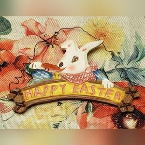 Vintage Wooden Easter Bunny Hanging Decoration | Adorable Easter Decor